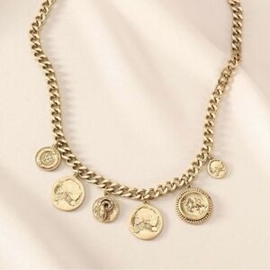 Stella and Dot Heritage Coin Charm Necklace